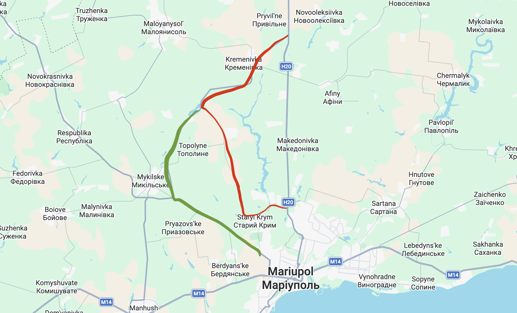 Key bridge linking Mariupol and Donetsk destroyed in occupied Ukraine
